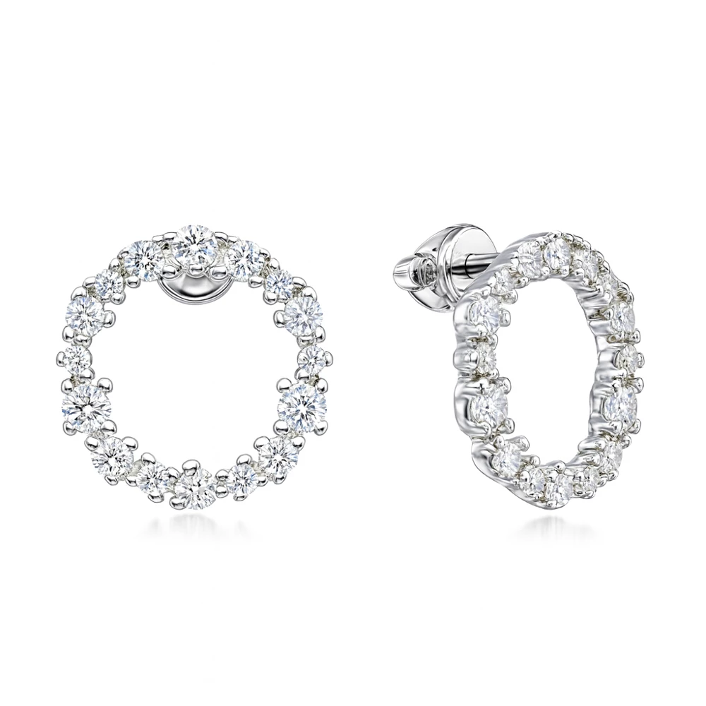 Серьги с фианитами из серебра 925 пробы