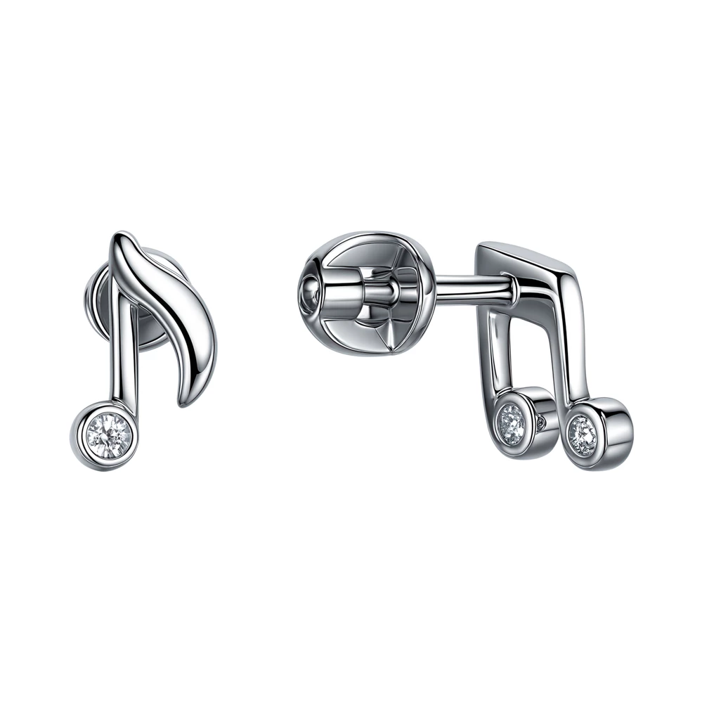 Серьги с фианитами из серебра 925 пробы