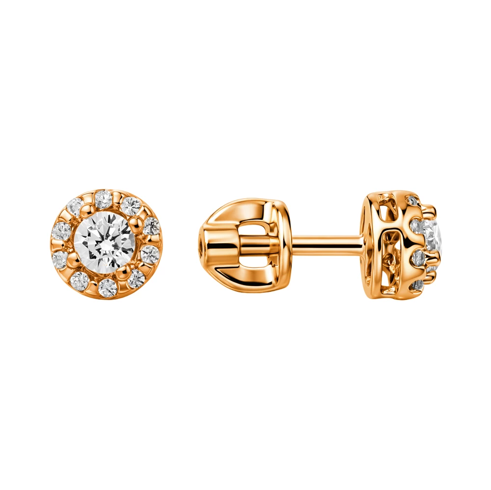 Серьги с фианитами из серебра 925 пробы