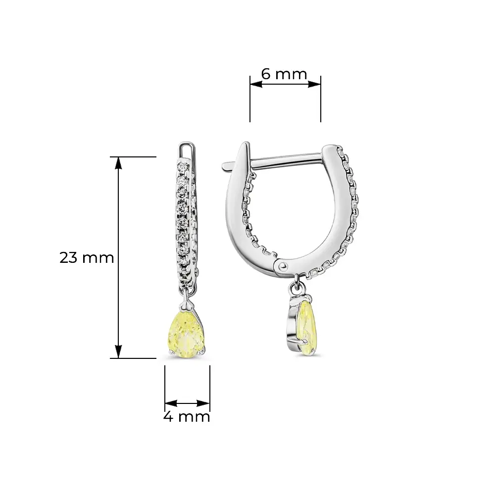 Серьги с фианитами из серебра 925 пробы 3