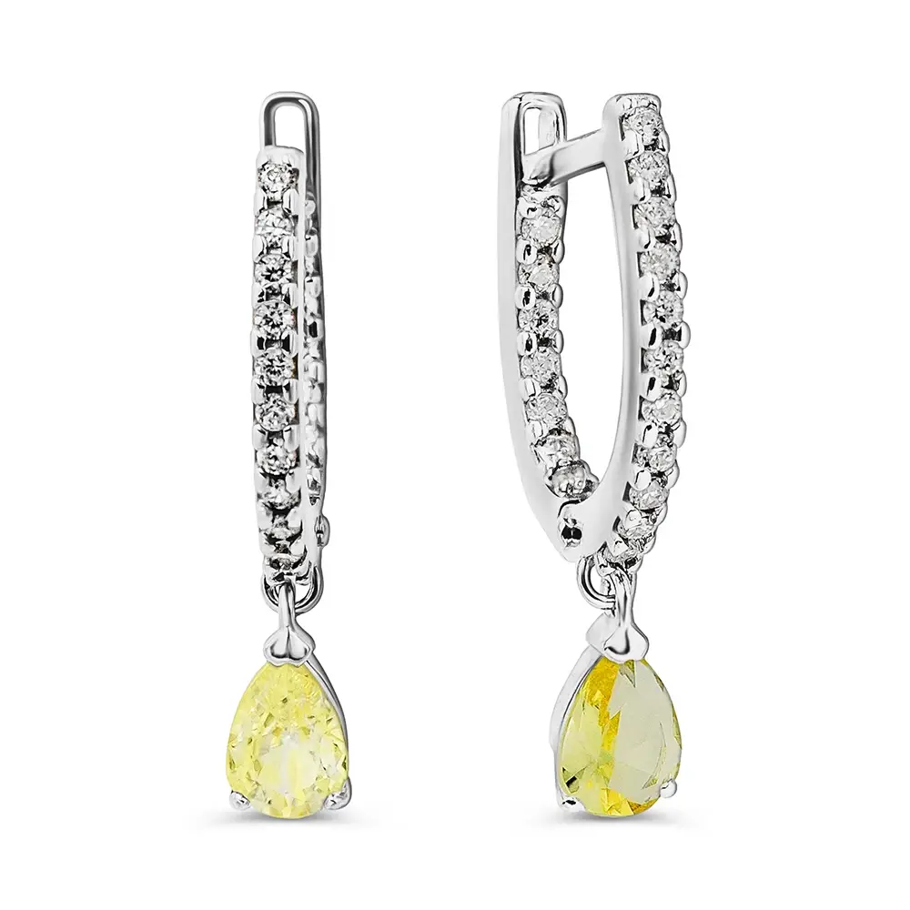 Серьги с фианитами из серебра 925 пробы 1