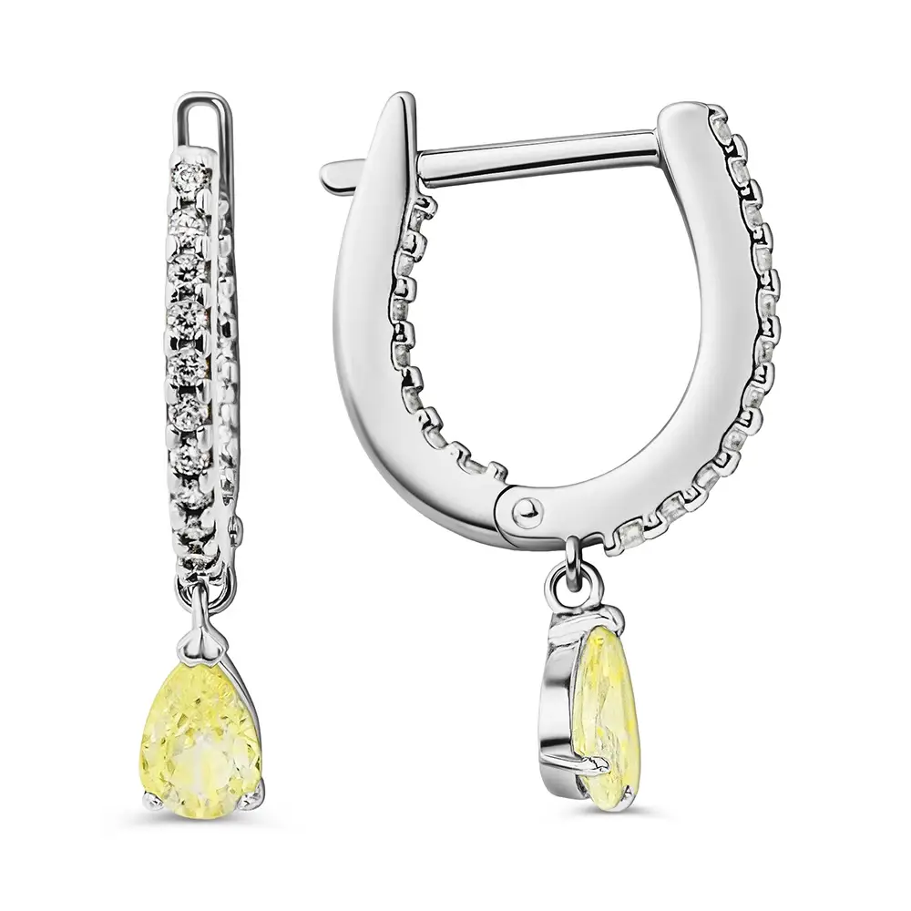Серьги с фианитами из серебра 925 пробы 2