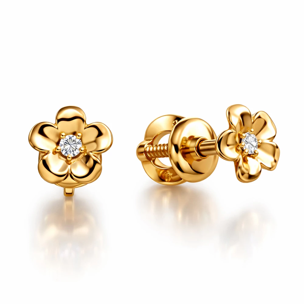 Серьги с фианитами из серебра 925 пробы