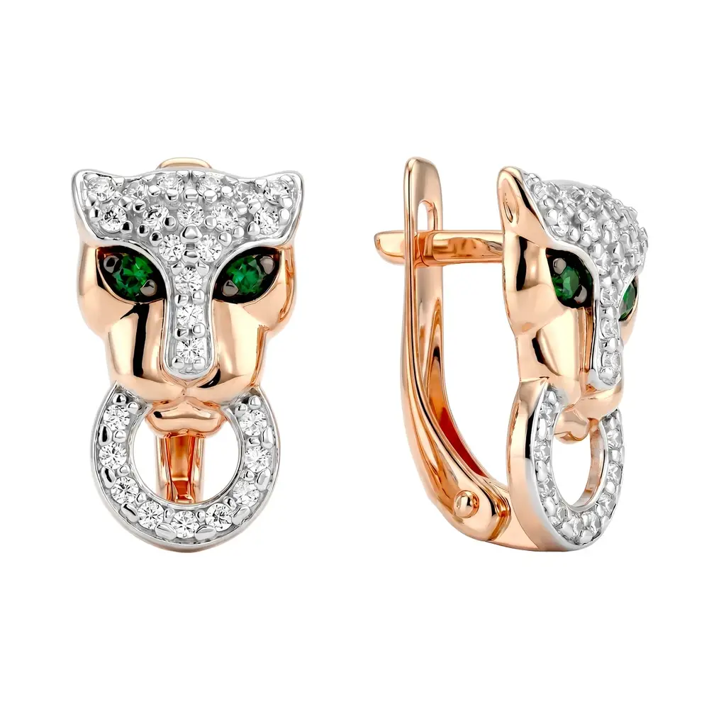 Серьги с фианитами из серебра 925 пробы 1