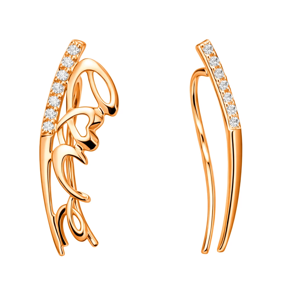 Серьги с фианитами из серебра 925 пробы 1