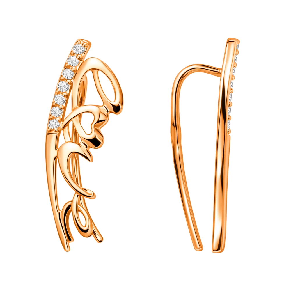 Серьги с фианитами из серебра 925 пробы 2