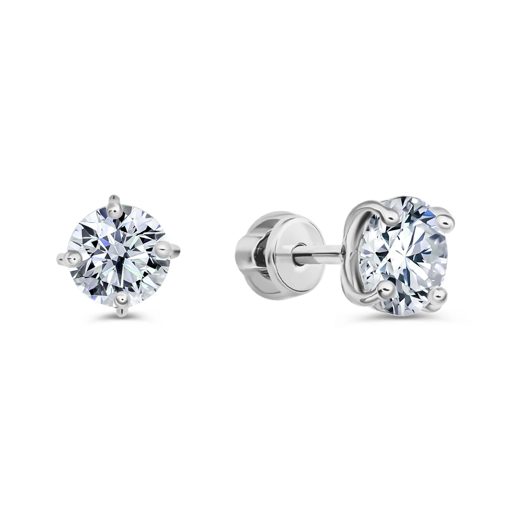 Серьги с фианитами из серебра 925 пробы