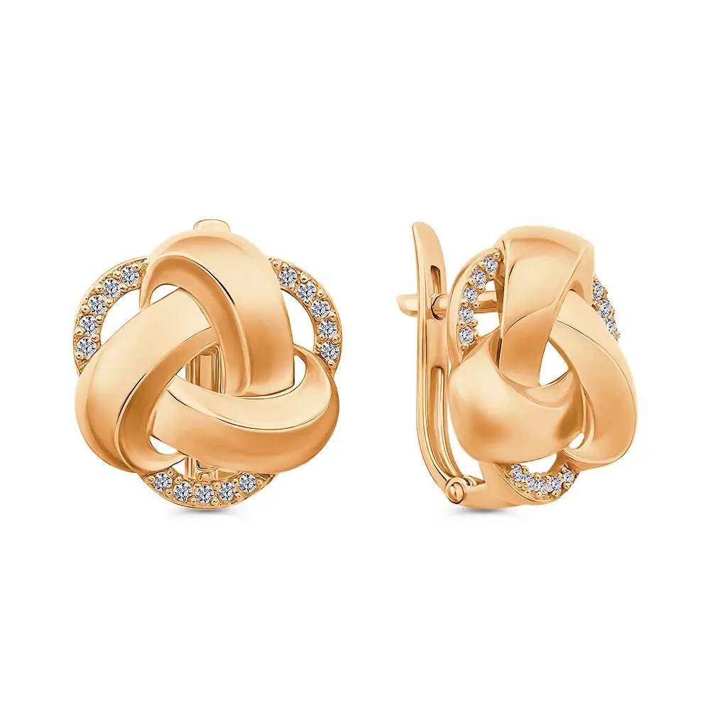 Серьги с фианитами из серебра 925 пробы 1