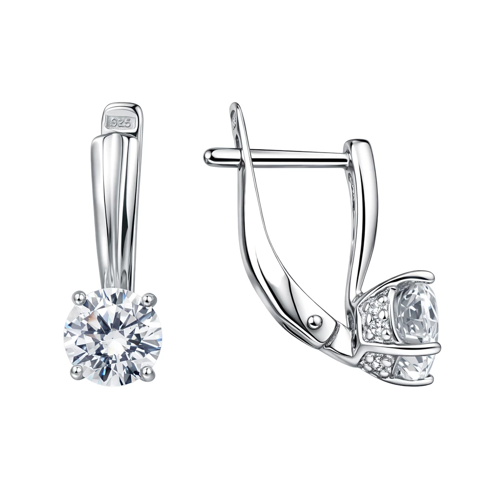 Серьги с фианитами из серебра 925 пробы