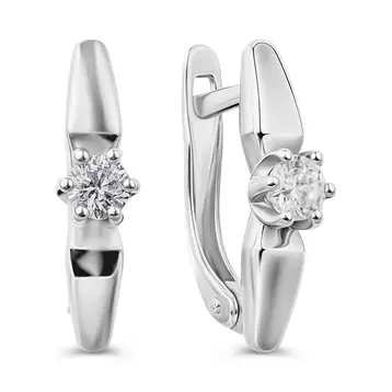Серьги с фианитами из серебра 925 пробы