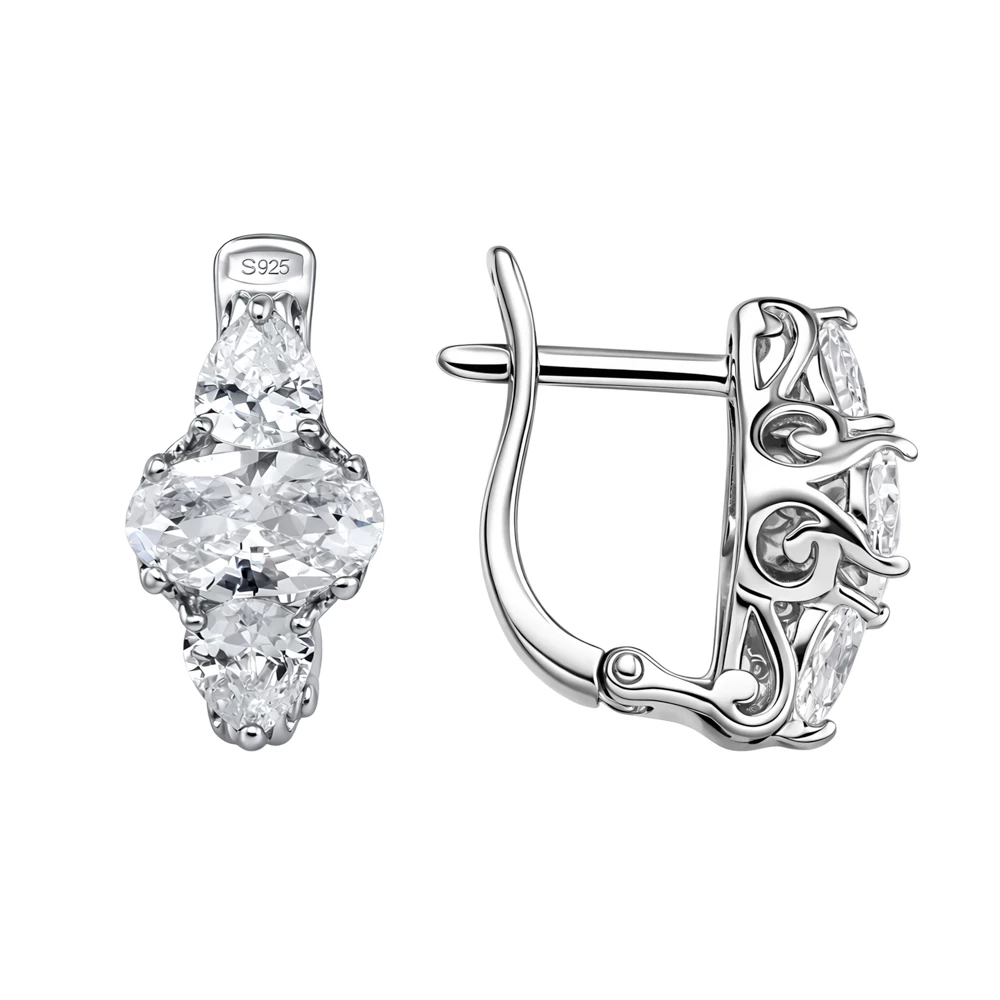 Серьги с фианитами из серебра 925 пробы