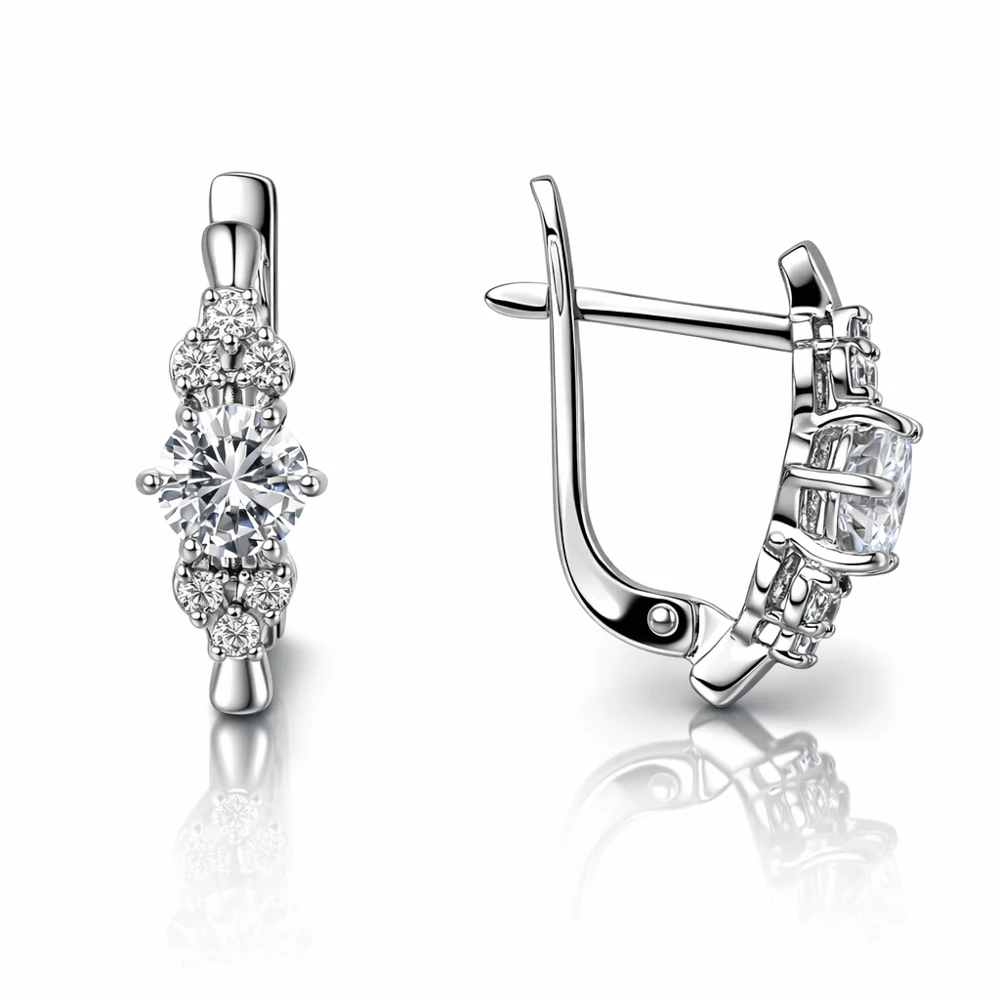 Серьги с фианитами из серебра 925 пробы