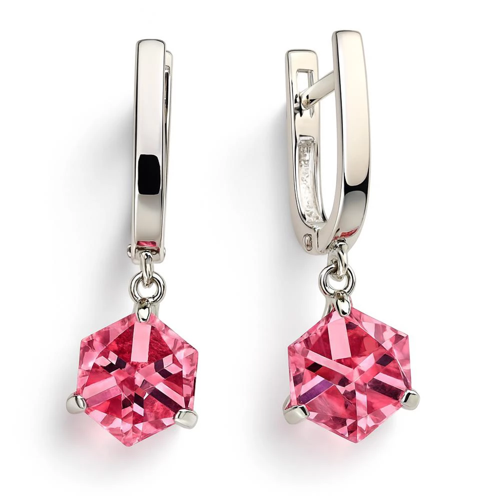 Серьги с ювелирным кристаллом из серебра 925 пробы