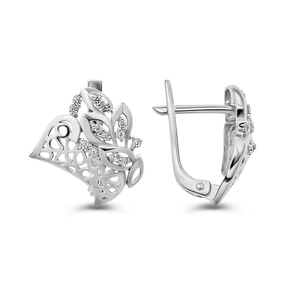Серьги с фианитами из серебра 925 пробы 2