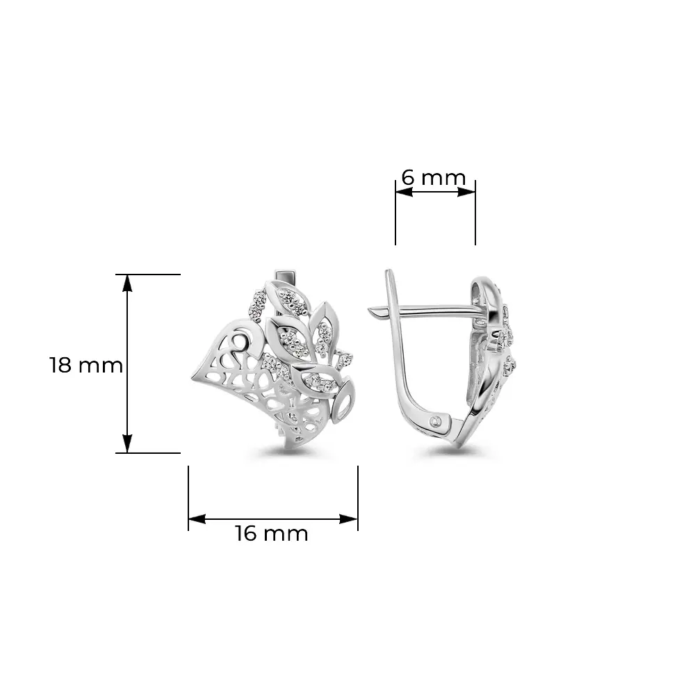 Серьги с фианитами из серебра 925 пробы 3