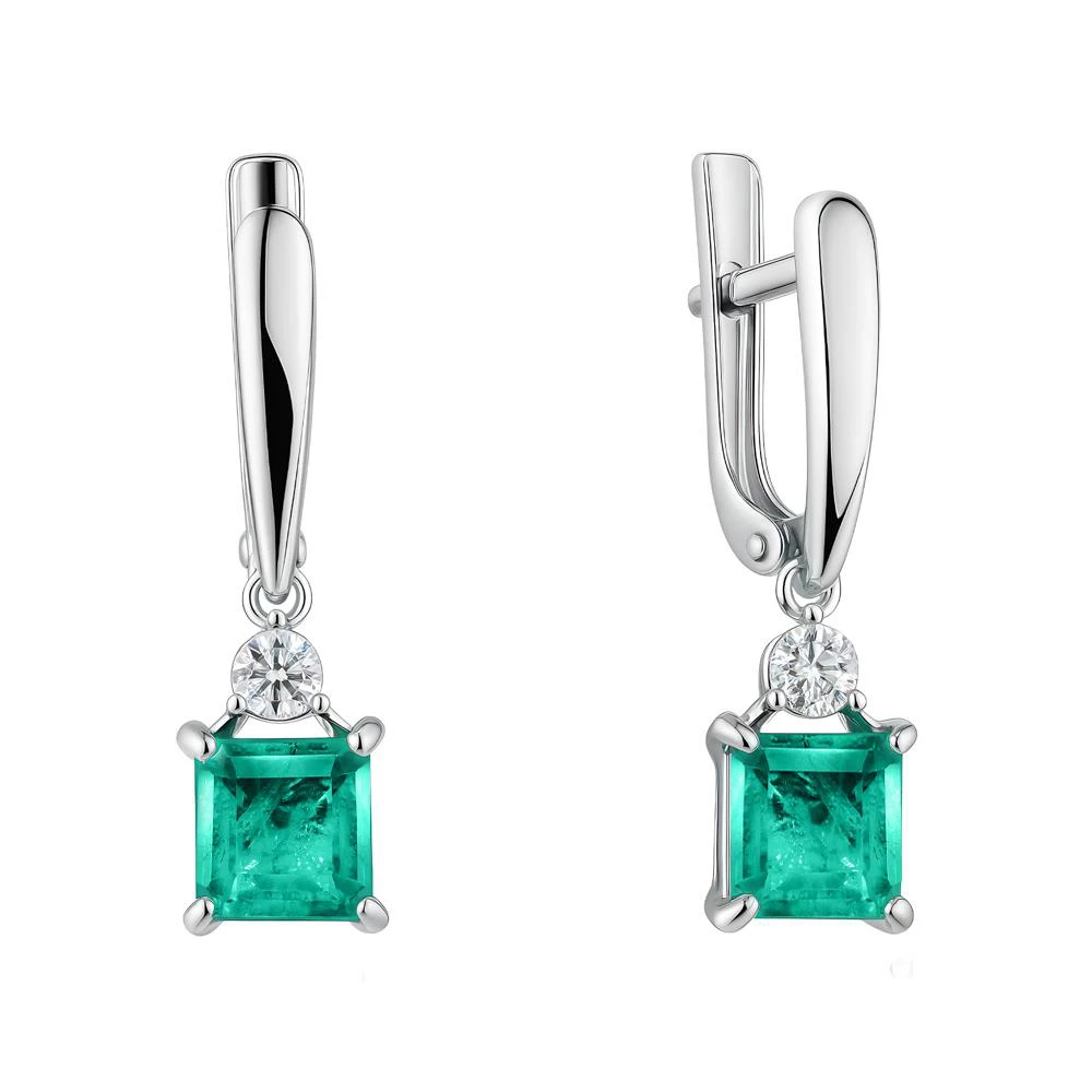 Серьги с горным хрусталём из серебра 925 пробы