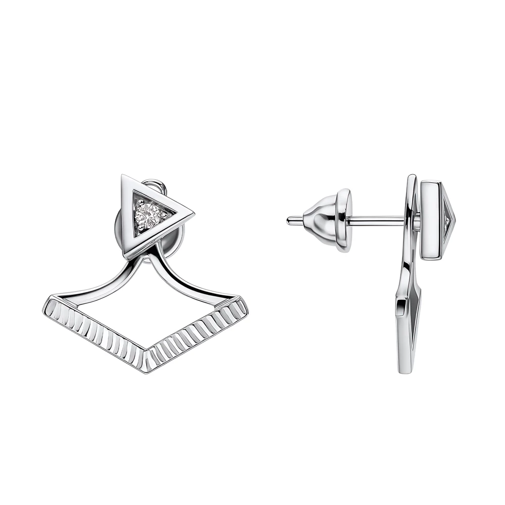 Серьги с фианитами из серебра 925 пробы