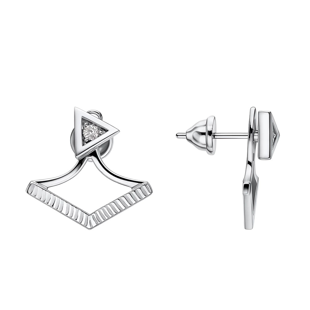 Серьги с фианитами из серебра 925 пробы