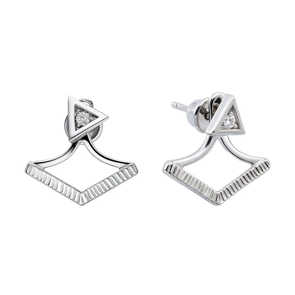Серьги с фианитами из серебра 925 пробы