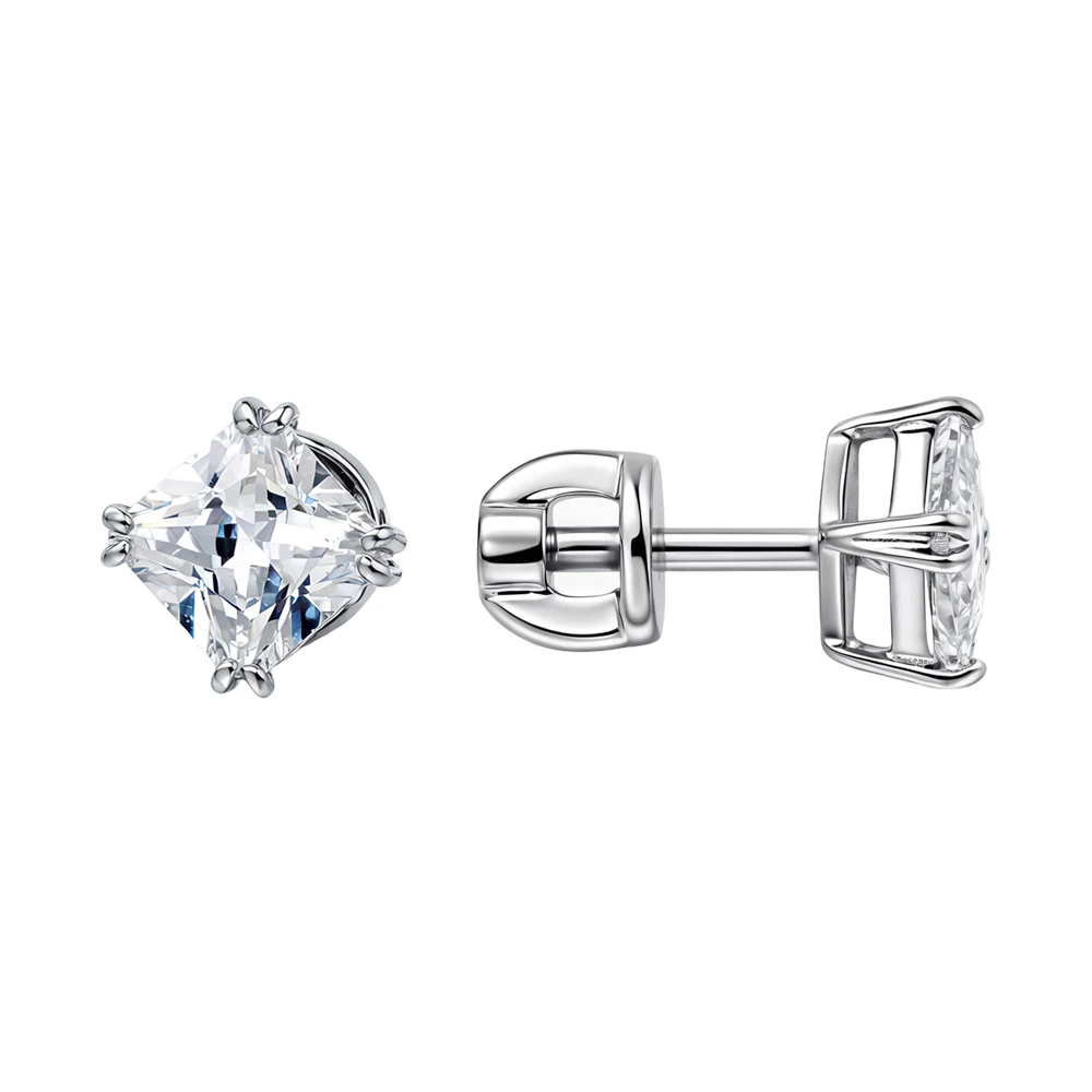 Серьги с фианитами из серебра 925 пробы