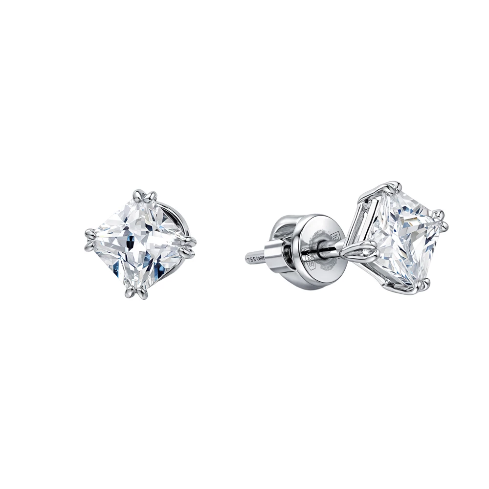 Серьги с фианитами из серебра 925 пробы