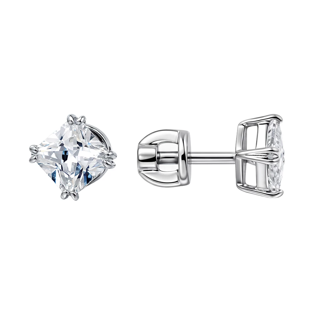 Серьги с фианитами из серебра 925 пробы