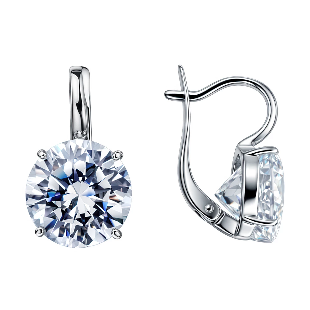 Серьги с фианитами из серебра 925 пробы