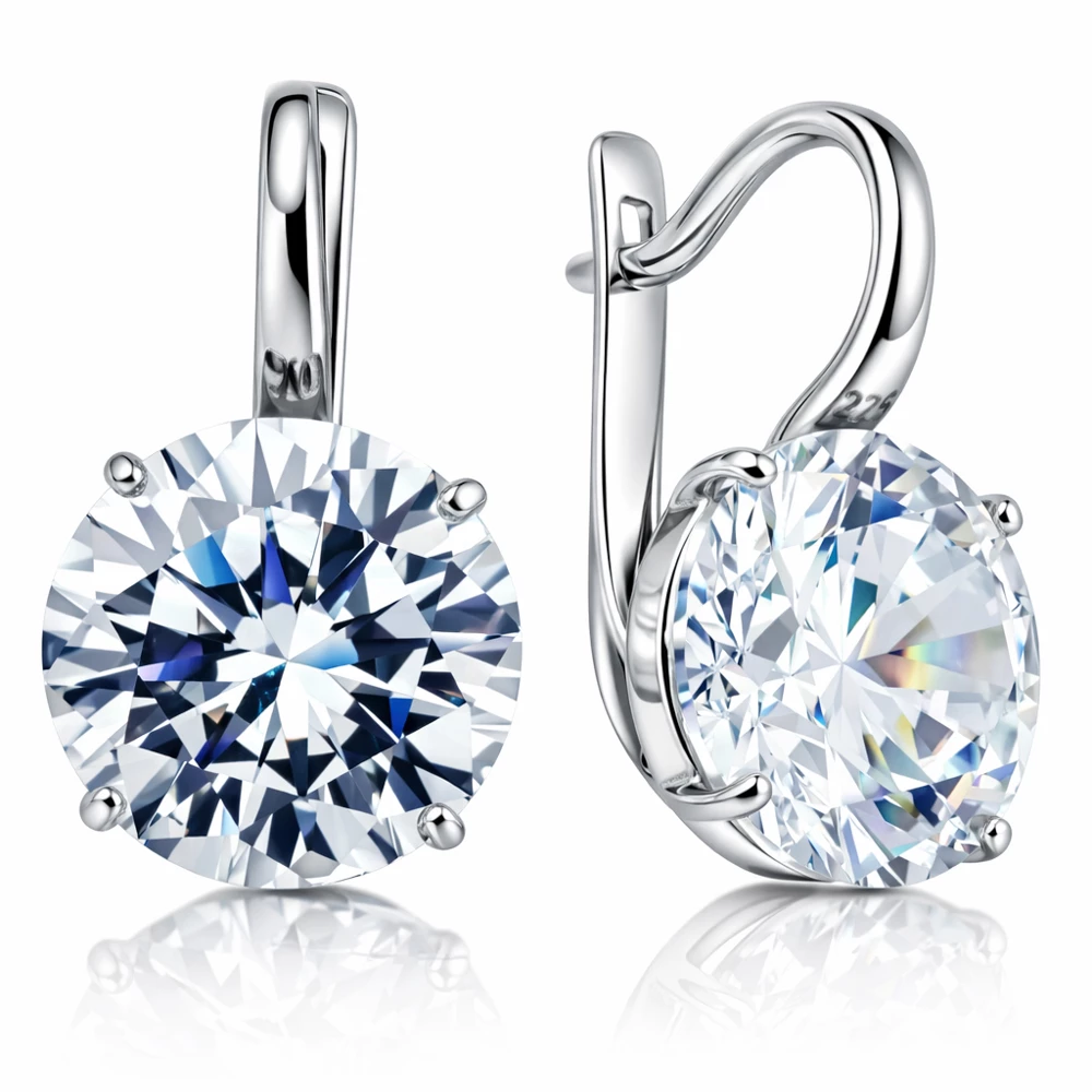 Серьги с фианитами из серебра 925 пробы