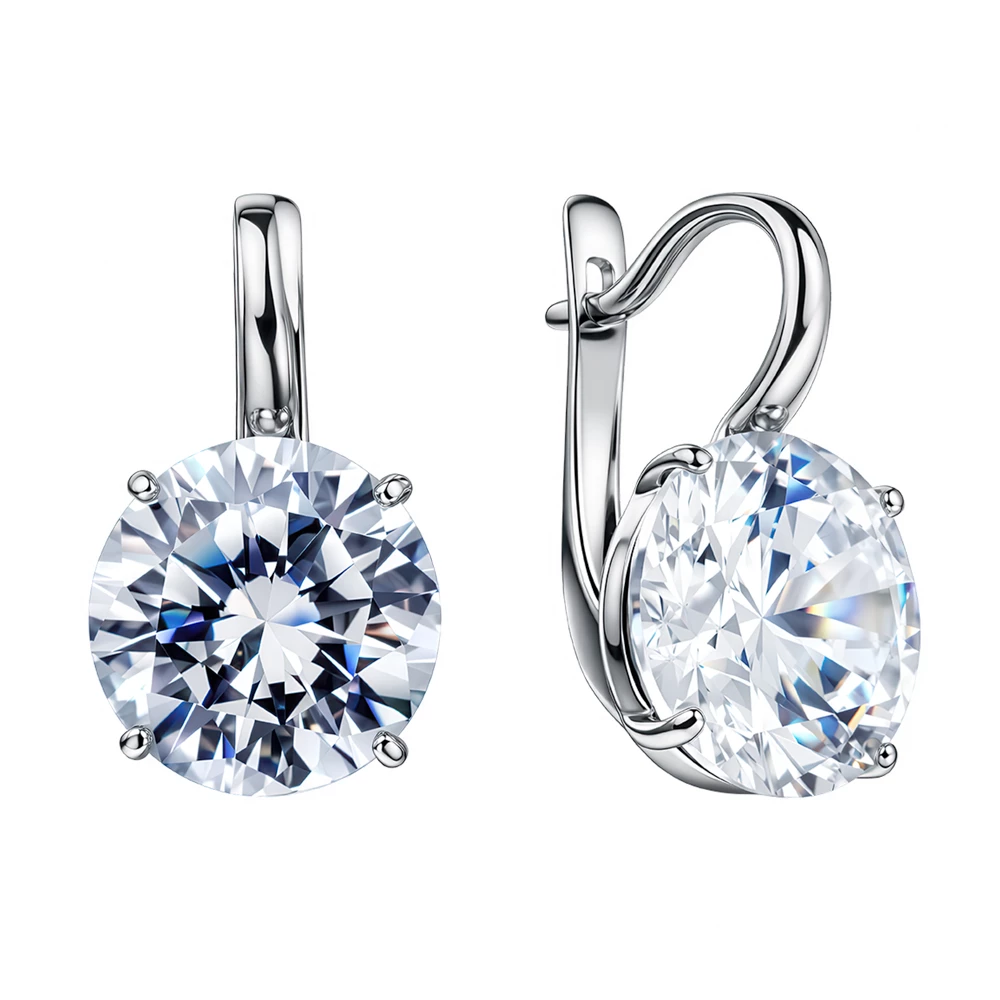 Серьги с фианитами из серебра 925 пробы