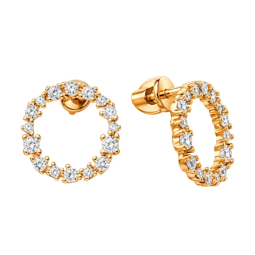 Серьги с фианитами из серебра 925 пробы