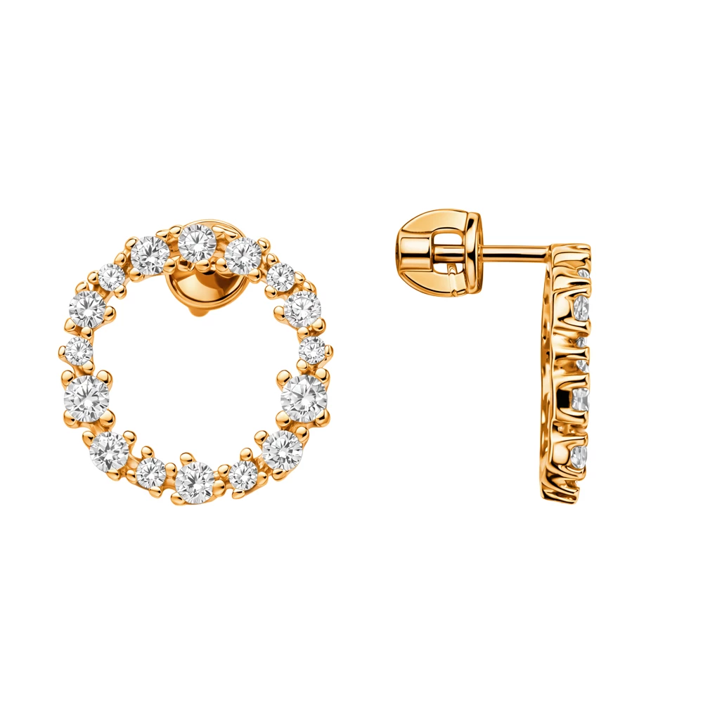 Серьги с фианитами из серебра 925 пробы