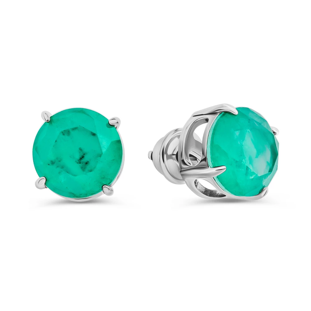 Серьги с горным хрусталём из серебра 925 пробы