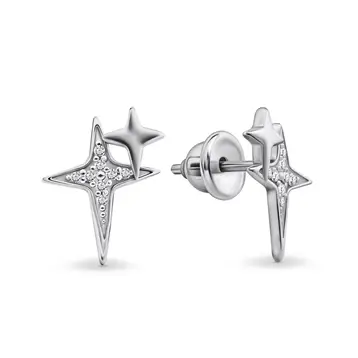 Серьги с фианитами из серебра 925 пробы