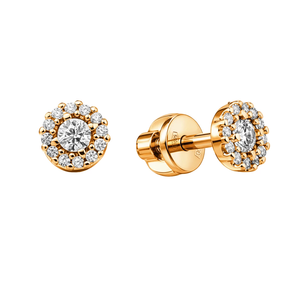 Серьги с фианитами из серебра 925 пробы