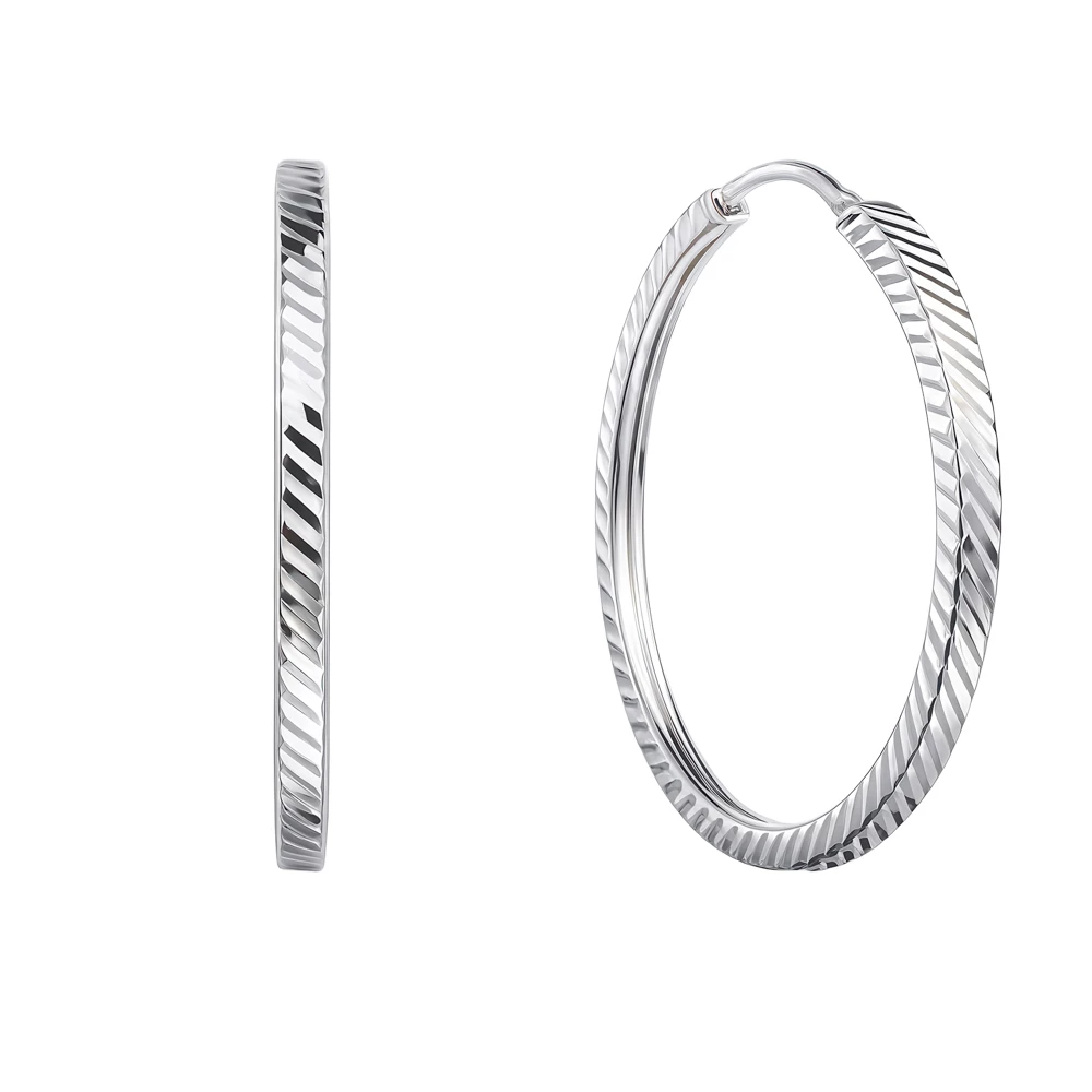 Серьги конго из серебра 925 пробы