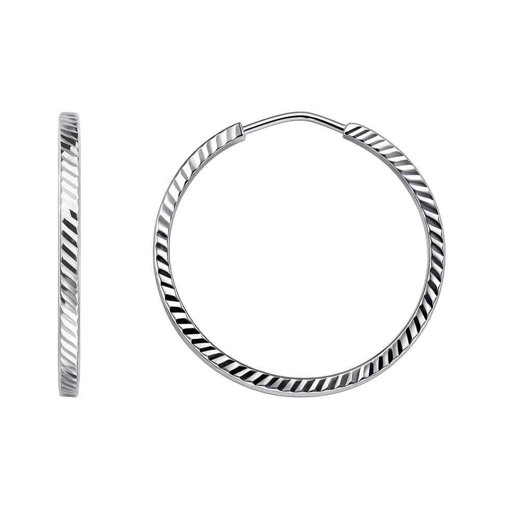 Серьги конго из серебра 925 пробы