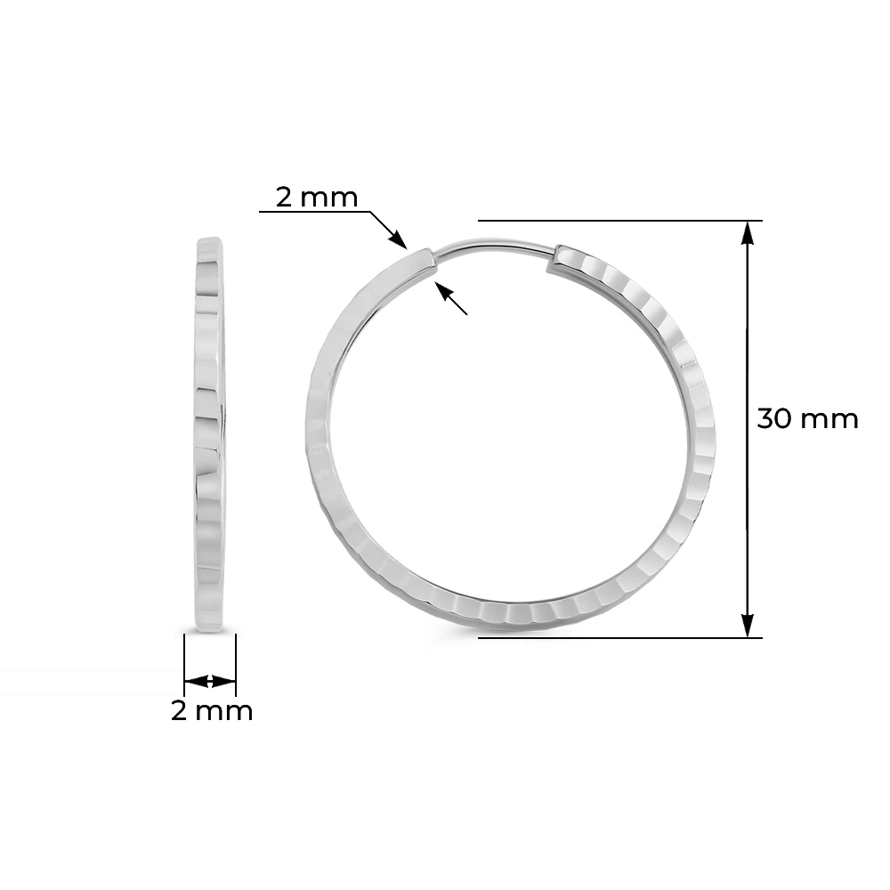 Серьги конго из серебра 925 пробы