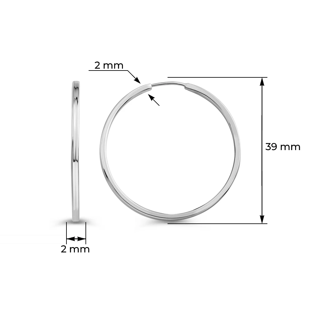 Серьги конго из серебра 925 пробы