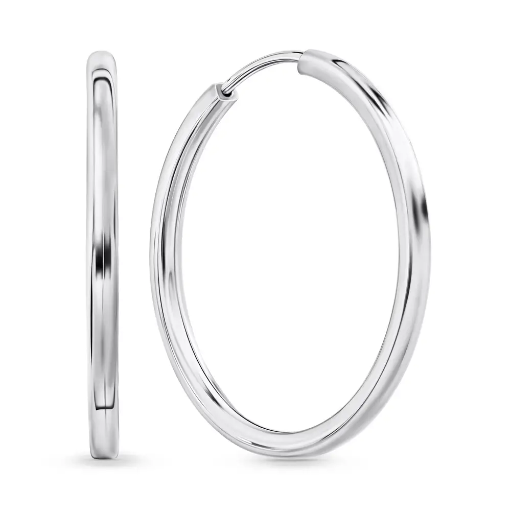 Серьги конго из серебра 925 пробы