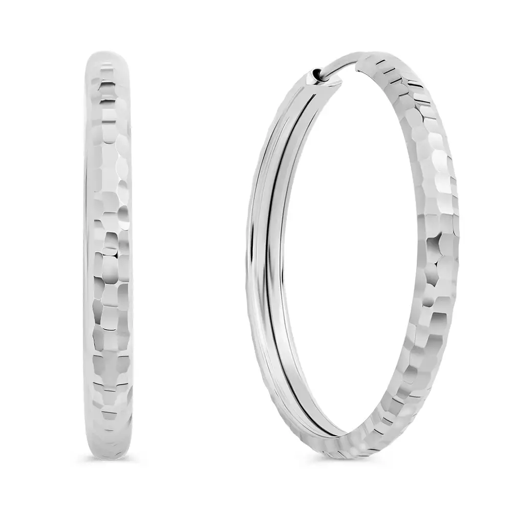 Серьги конго из серебра 925 пробы