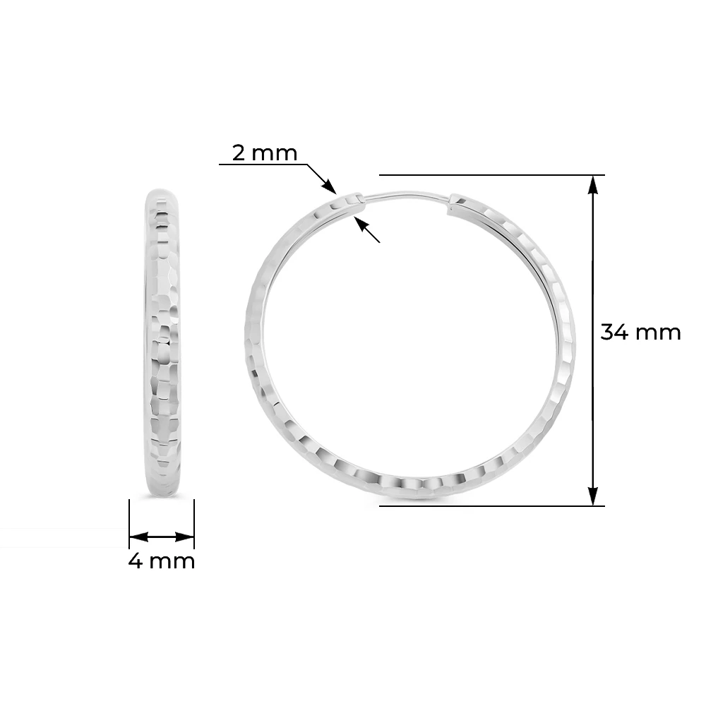 Серьги конго из серебра 925 пробы