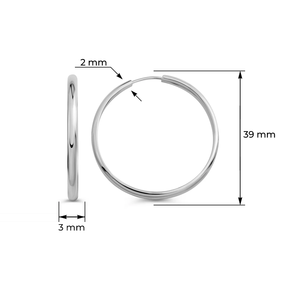 Серьги конго из серебра 925 пробы