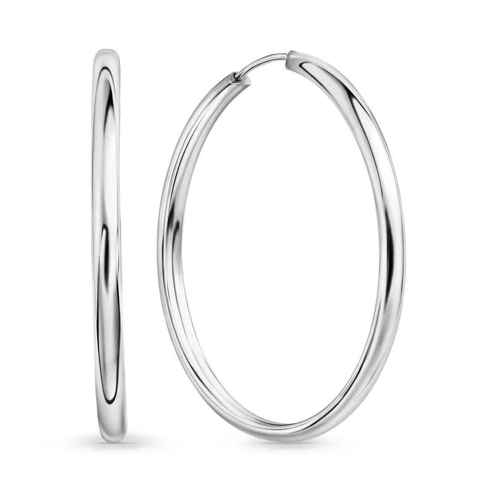 Серьги конго из серебра 925 пробы