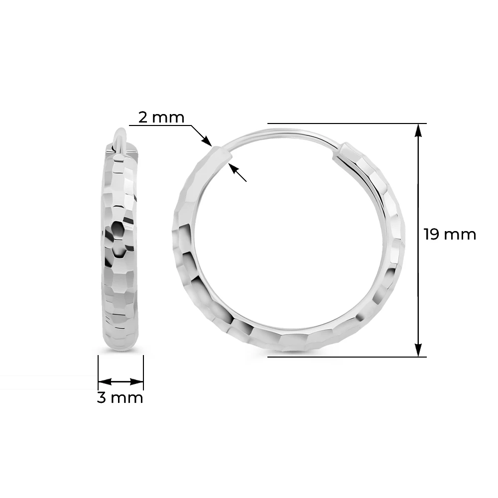 Серьги конго из серебра 925 пробы