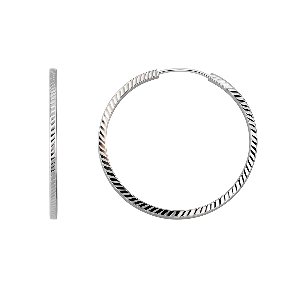 Серьги конго из серебра 925 пробы