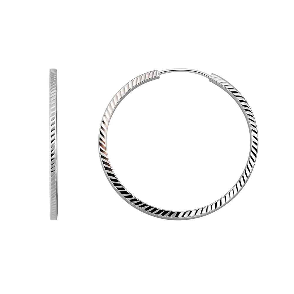 Серьги конго из серебра 925 пробы