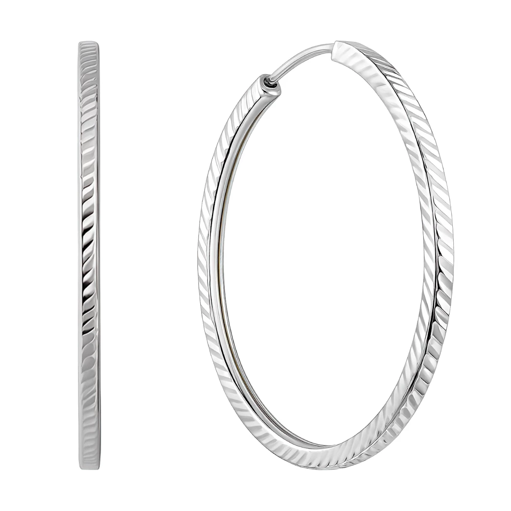 Серьги конго из серебра 925 пробы