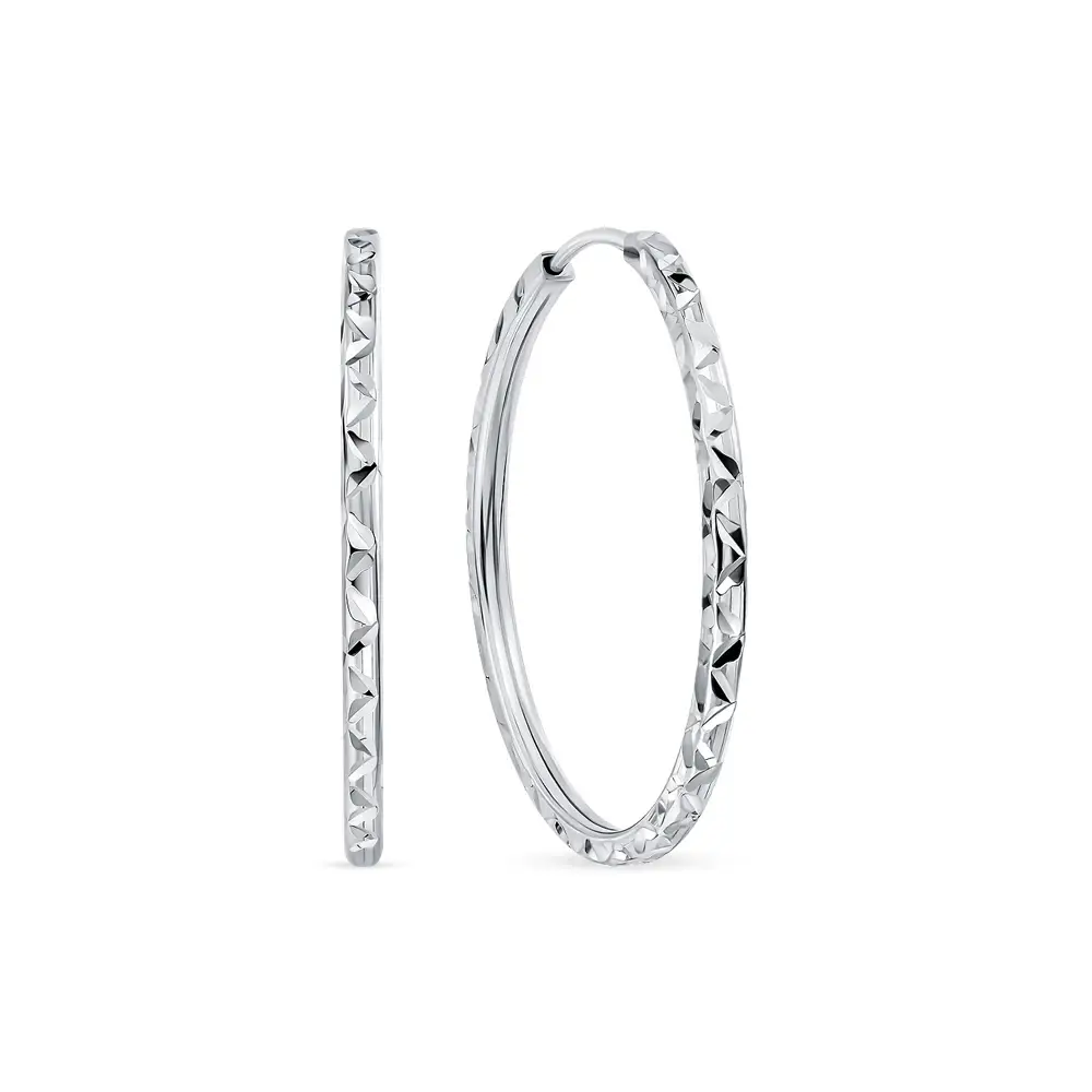 Серьги конго из серебра 925 пробы