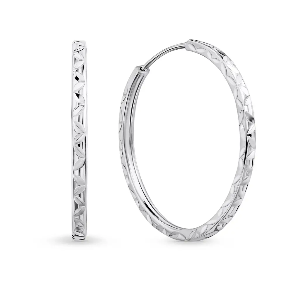 Серьги конго из серебра 925 пробы