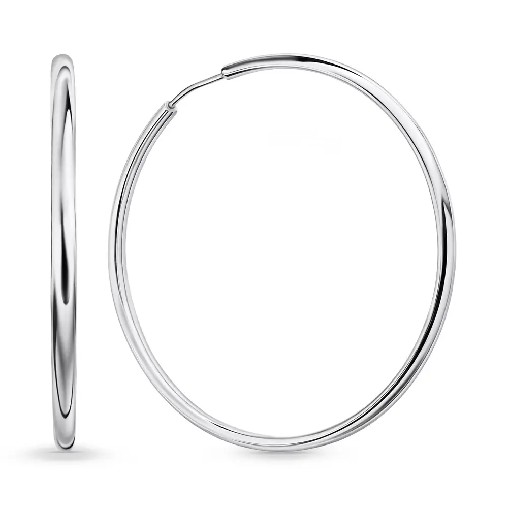 Серьги конго из серебра 925 пробы